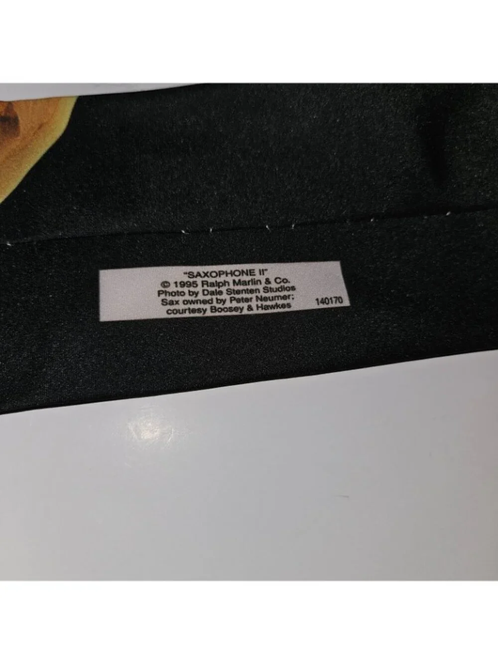 VTG NOS 1995 Ralph Marlin Saxophone Neck Tie Jazz Instrument 56